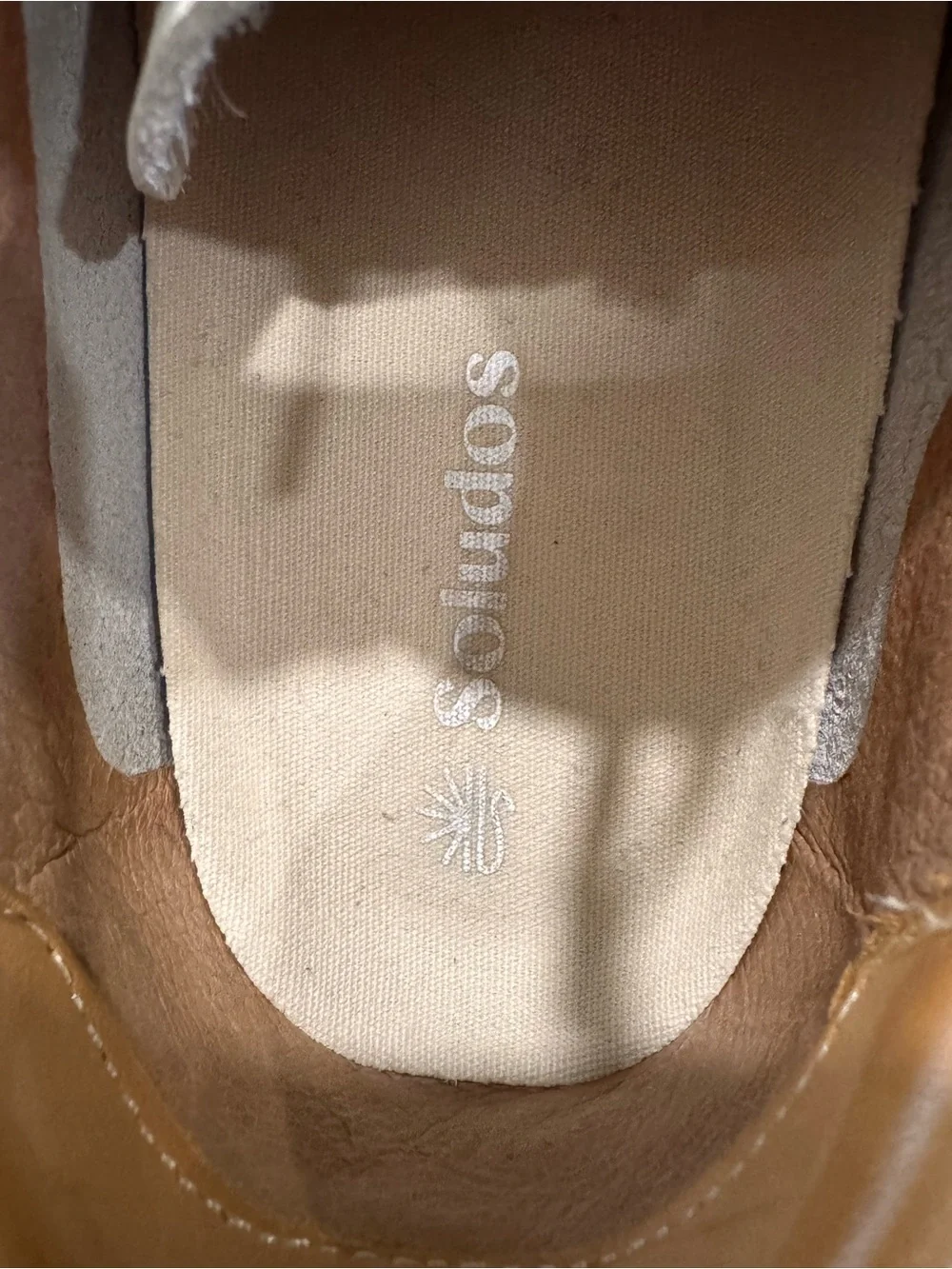 Soludos White and Tan Leather Athletic Sneakers